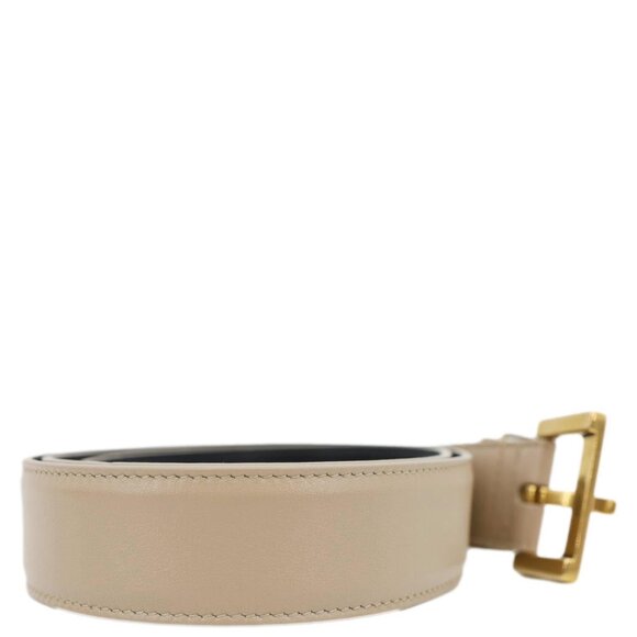 Yves Saint Laurent  Cassandre Leather Belt Beige Size 90 - Picture 9 of 11